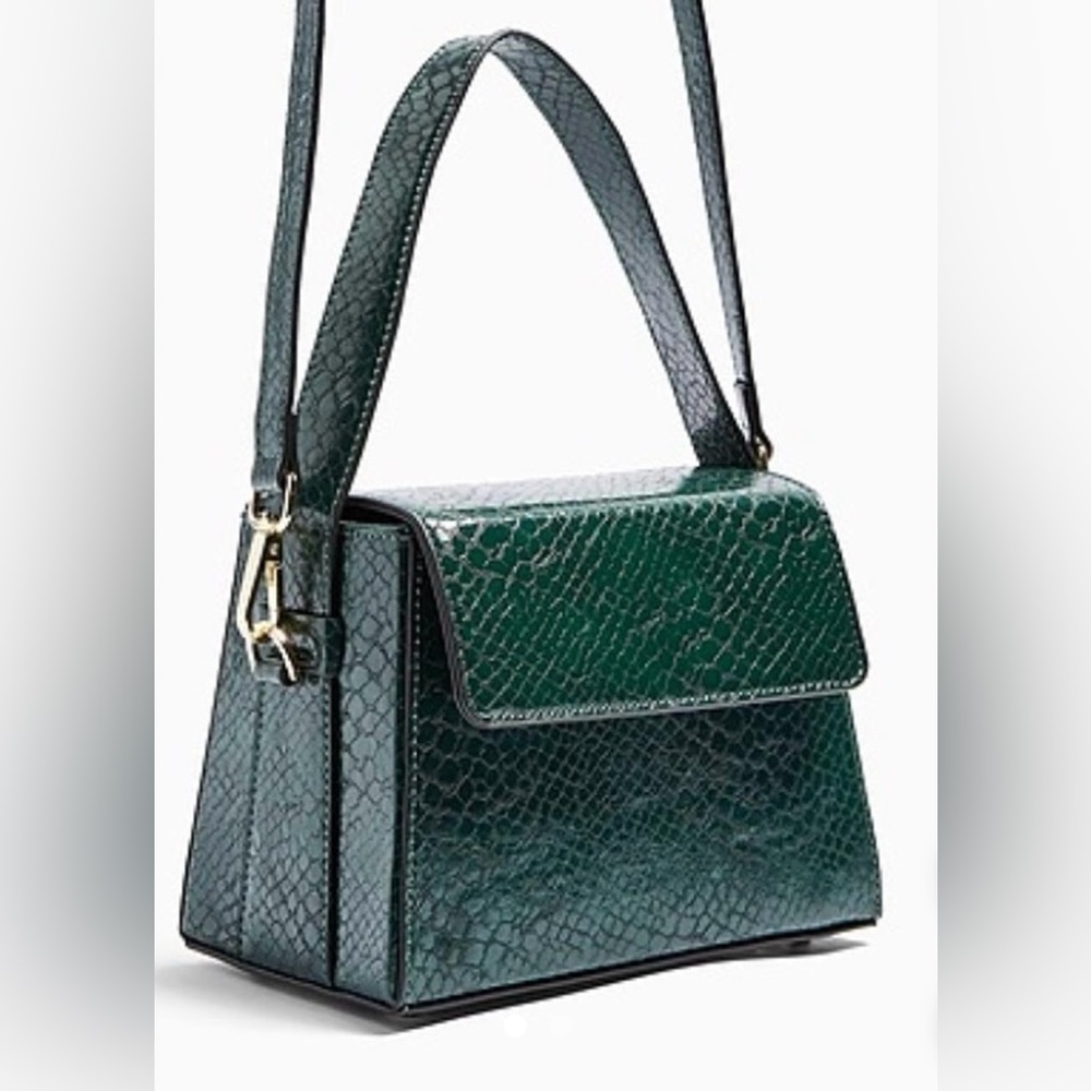 **Topshop** Elegant Green Structured Handbag
